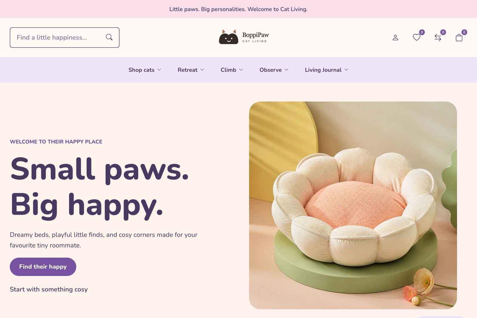 Cat Living product and visual direction